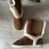 Зимние кожаные сапоги на меху