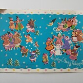 Открытка новогодняя 15см на 20см 1988год