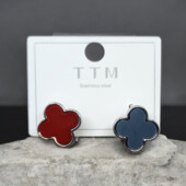 Сережки двухсторонні медсплав клевер конюшина