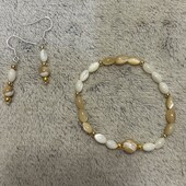 Новинка!Красивый браслет резинка и серьги!