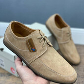 Мужские нубуковые туфли макасины Tacсardi на шнуровке.