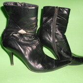 винтажные ботинки, длинные носы, 36 размер, натуральная кожа, Италия