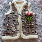 Жилет/безрукавка на овчині розмір 52,56