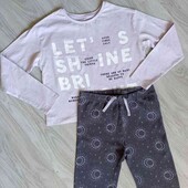 Dunnes stores брендовый хлопковый комплект реглан + штанишки на девочку рост 140/146 см