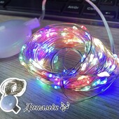 Гирлянда нить музыкальная прозрачный провод разноцветная, однотон