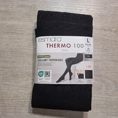 Есмара! Жіночі термо колготки 100 ден, чорні з візерунк! 40/42 євро 46/48 наш! Лот 15