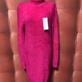 Теплое платье гольф ангора альпака