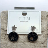 Stainless Steel Сережки-гвоздики з нержавіючої сталі з кристалами з зіркою