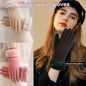 Рукавички жіночі сенсорні зимові утеплені , зручні рукавиці для жінок One Size Рожеві