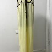 Легкая ночная рубашка пеньюар бледно желтого цвета