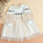 Сукня з вишивкою та фатином 80-116 кольори