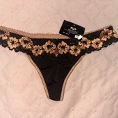 Жіночі труси-стрінги з оздобленням Coeurjoie, чорні L