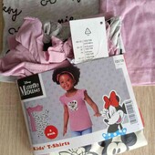 Disney брендовые хлопковые футболочки на девочку рост 122/128 см в лоте 2 шт.