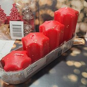 Святкова червона свічка зірка Livarno Home , свеча красная с глиттером