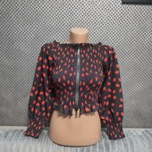 Симпатичная блузка- топ на молнии, на плечи, р.S/M
