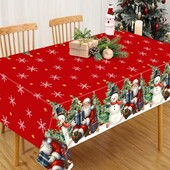 Новорічна Різдвяна скатертина ПВХ розмір 137×220