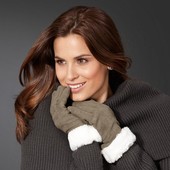 Теплі рукавички зі штучної замші з хутром від Tchibo (Німеччина), розмір 7