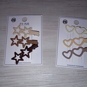 Набори заколок, шпильок по 3 шт. Зірочки, серця
