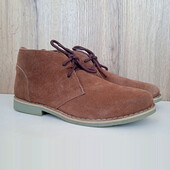 Натуральні замшеві черевики, демі напівчеревики коричневі, руді, весна осінь, р. 38-39