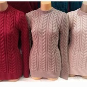 Женский теплый вязаный свитер оверсайз разные цвета новинки сезона
