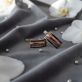 Срібні сережки з золотою пластиною і емаллю