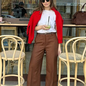 Широкі теплі штани з вовною manteco zara