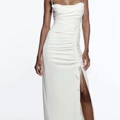 Стильна міді сукня з драпіруванням, M