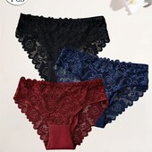 Лот-3шт!!! Набір однотонних мереживних трусиків XL , дуже зручні