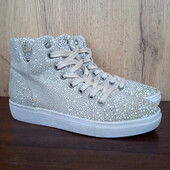 Нові італійські натуральні замшеві кросівки, хайтопи, демі кеди, осінь весна, р. 37