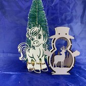 Дерев'яні новорічні іграшки(Символ року, сніговичок)сніговички