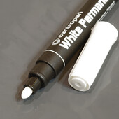 Белый перманентный маркер White Permanent Centropen