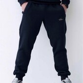 Фліс теплі чоловічі спортивні штани чорні прямі та на манжеті Найк,трьохнитка р.48-58