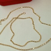 Нежная и красивая цепочка 45 см, якорное плетение.Позолота 585 пробы 18К.