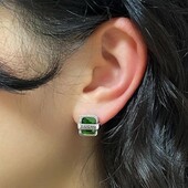 " "Фарт" актуальные серьги , изумруд, серебро 925 штамп