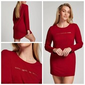 Hunkemoller Трикотажна жіноча піжама, жіноча нічнушка з довгим рукавом Хл/Ххл розмір red dahlia!