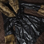 Shein L пальто з хутром екошкіра
