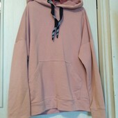 152см фірмова оверсайз худі толстовка кофта з капюшоном пудрова