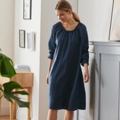Льняна вільна сукня в темно синьому кольорі40/42 евро