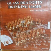 Настольная игра шахматы с рюмками + шашки 