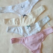 4шт! Жіночі бавовняні стрінги ХS різнокольорові. Женские трусы 8747