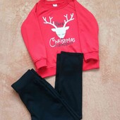 Комплект новогодний свитшот и лосины р 116-122 