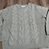 Теплий пуловер у коси, розмір Л -ХЛ