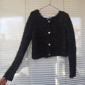 Нарядна пухнаста кофтинка з люрексом на 7-8 років