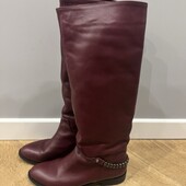 сапоги чоботи труби Dino Vittorio 38 р шкіряні бордові утеплені