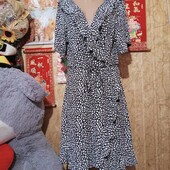 ❤️Брендовая натуральная черная как горошек трикотаж туника новая❤️Турция.Пог.100-142.Поб.130-196см.