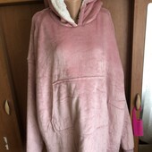 Меховушка довга, плюшева, худи, Love to Laze. 3-5xl. слип, пижама, плед колір
