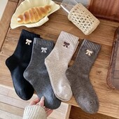 Лот-5пар! Стильний набір жіночих шкарпеток з бантиками 37-40р