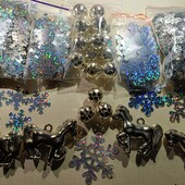 Сніжинки і намистини, паєтки 1250шт