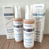 100мл. Натуральний тон Зволожуючий відбілюючий тональний крем 3в1 Collagen Whitening, Million Paulin