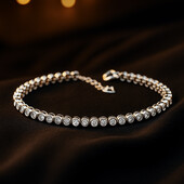 Ніжний срібний браслет з фіанітами